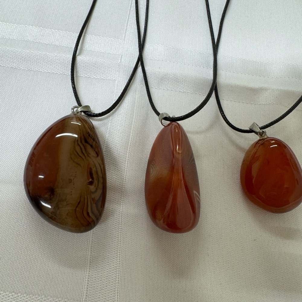 Carnelion stone necklace choose 1 each on a 9” cord